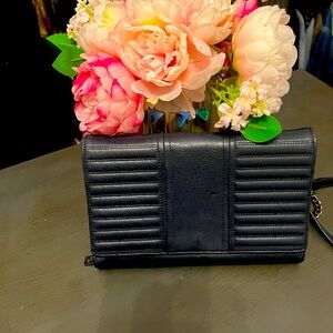 Botkier Black Quilted Clutch with Modern Design